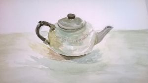 Dana has painted this tiny aluminium teapot